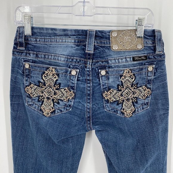 Miss Me Jeans Women’s 26 blue mid rise bootcut western rodeo festival cowgirl - Picture 1 of 7